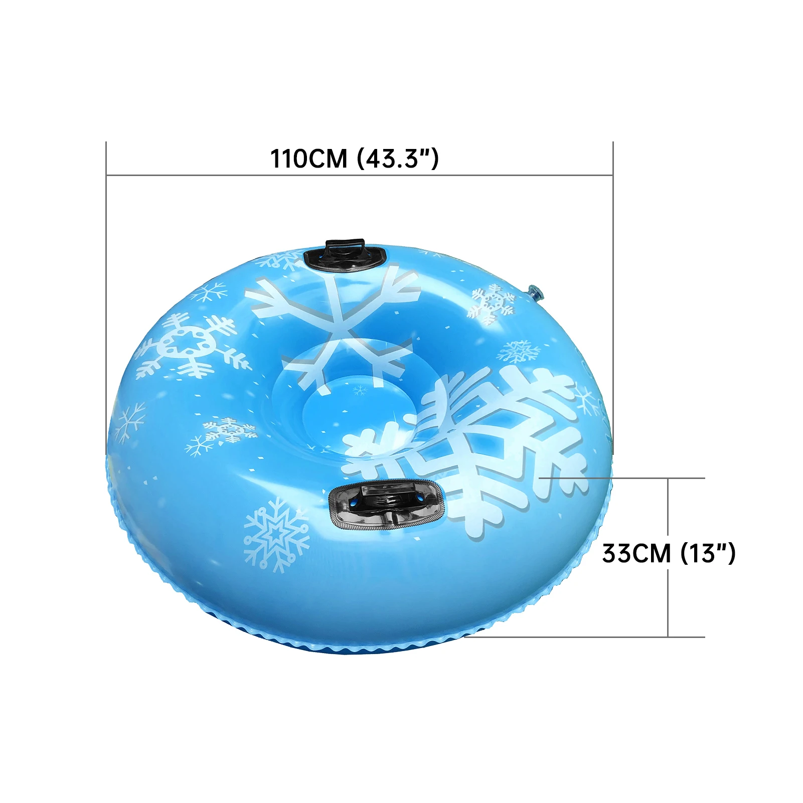 Inflatable Ski Ring PVC Sledding Tube Thicken Snow Tubing Winter Snow Tube with Handle Racer Durable Sled Board