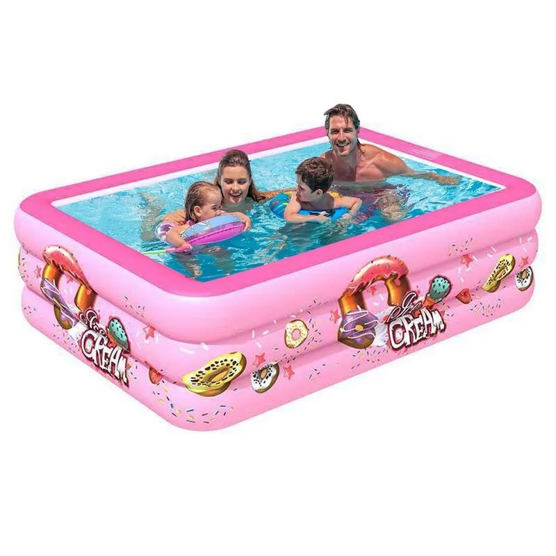 Children's Swimming Pool and Adult Large Family Removable Rectangular Frame Swimming Pool Summer PVC