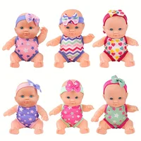 Mini Silicone Reborn Dolls Realistic Smiling Newborn Baby Doll Simulation Baby Dress Up Soft Rubber Doll For Girls Toddler Gift 3