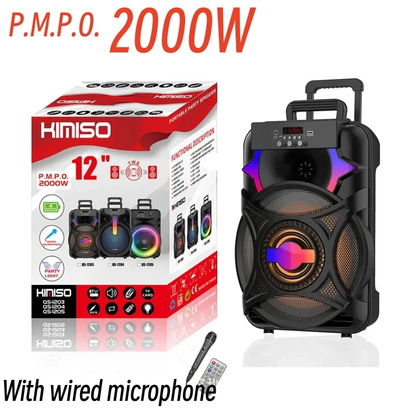 

Outdoor Bluetooth Speaker 2000W High-power Karaoke Portable 360 Stereo Surround Sound Microphone Outdoor Square Dance Sound Syst