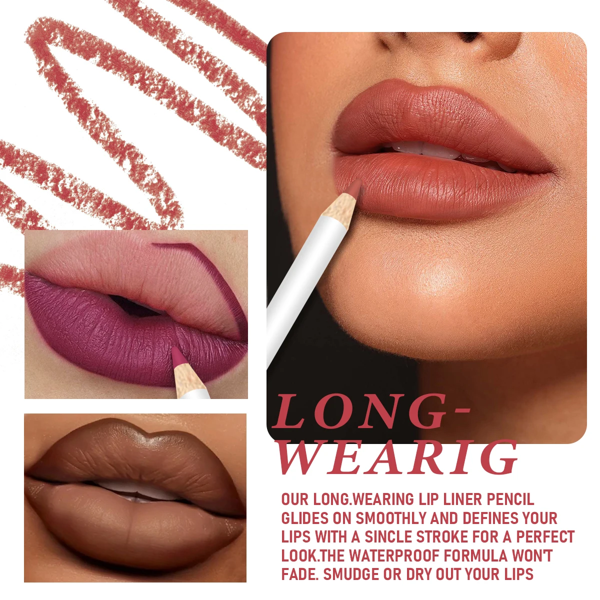 12 color lipliner suit matte matte high color waterproof and color fast lipstick pen for Valentine's Day 4