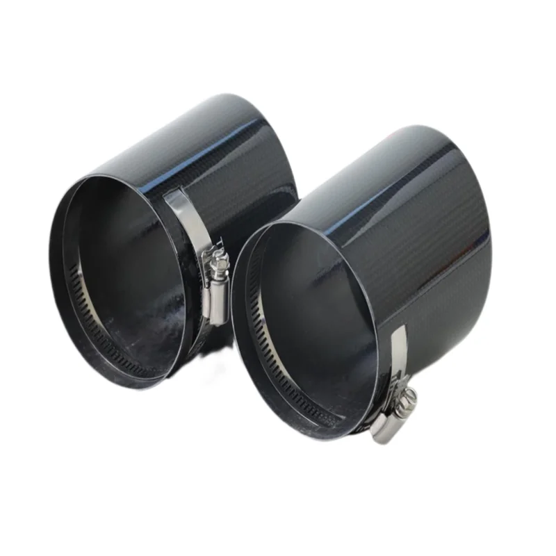 Exhaust Pipe Tip 1PC Car Universal Case Exhaust Tip housing Straight Edge Carbon Fiber Exhaust Muffler Pipe Tip Cover