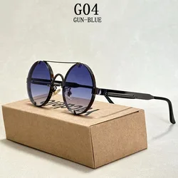 Vintage Round Steampunk Sunglasses - Fashionable Retro Eyewear (As the picture)