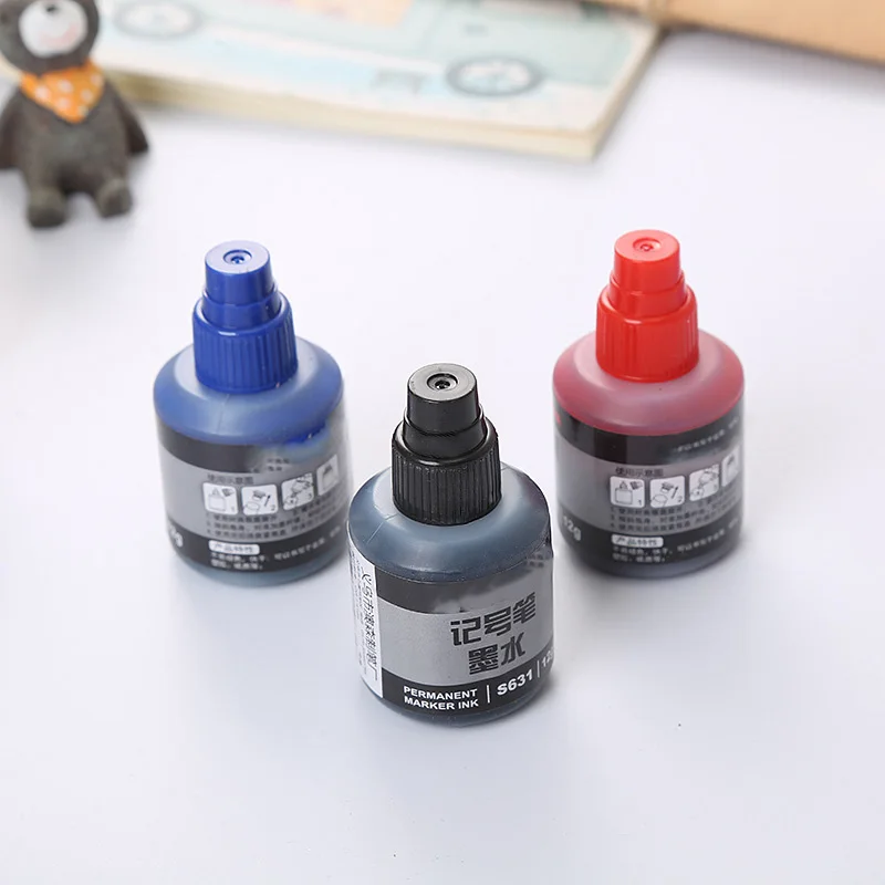 

12ML 3Pcs Portable Whiteboard Pen Ink Teaching Erasable Red Black Blue Marker Pen Ink Refill Liquid Waterproof Quick-dry