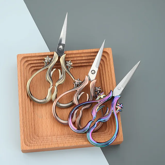 Rozsdamentes Acél Cikcakk Zag Szövet Olló Éles Arany Szüreti Papír Varrás Kellékek És Tartozékok Hímzés - Image 2