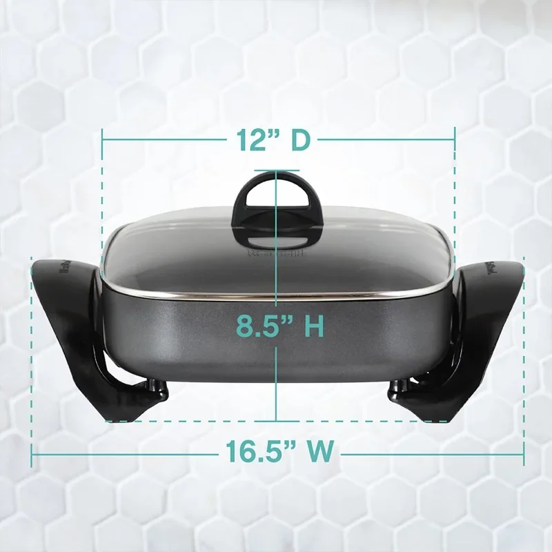 Family-Sized Electric Skillet with Diamond Shield Nonstick Coating, 12-Inch 3