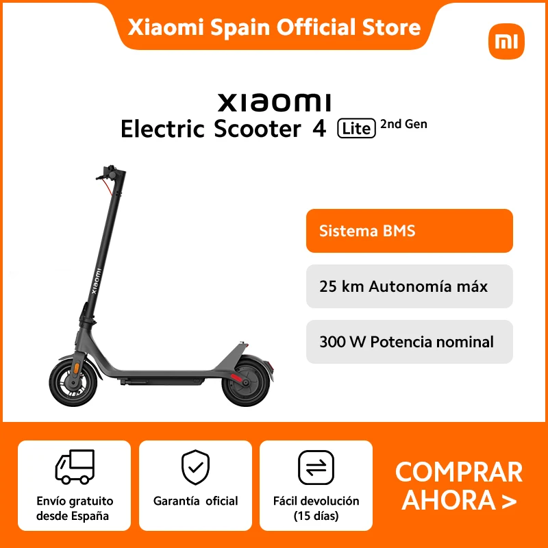 Oficial｜Xiaomi Electric Scooter Lite (2nd Gen) Negro, Sistema