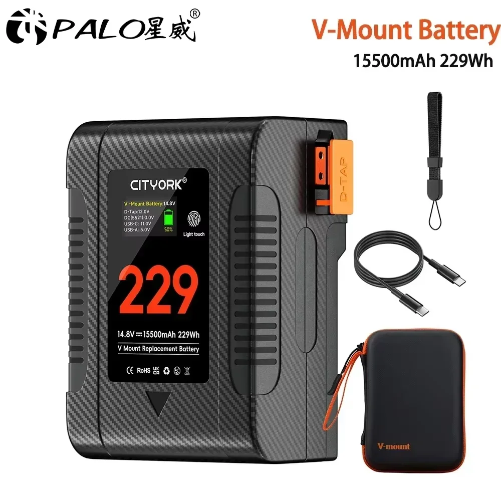 V Mount Battery BP-229 V Lock BP Portable Bateria with PD 65W Fast
