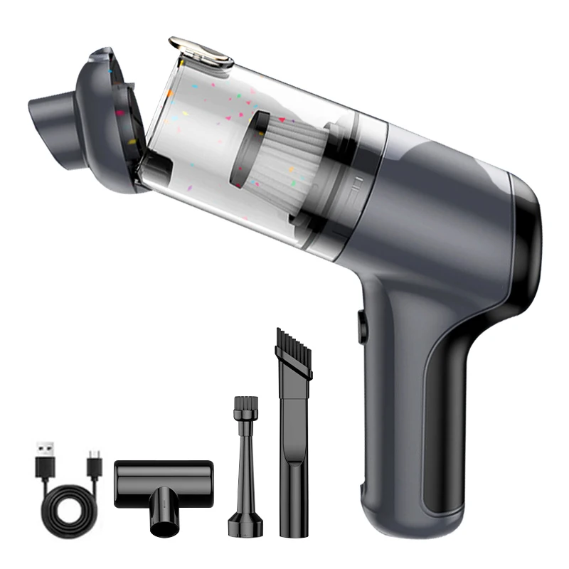 Car Vacuum Cleaner Cordless Rechargeable Handheld Vacuum and Mini Air Blower 2-in-1 for Car Home Keyboard Pet Hair Cleaning
