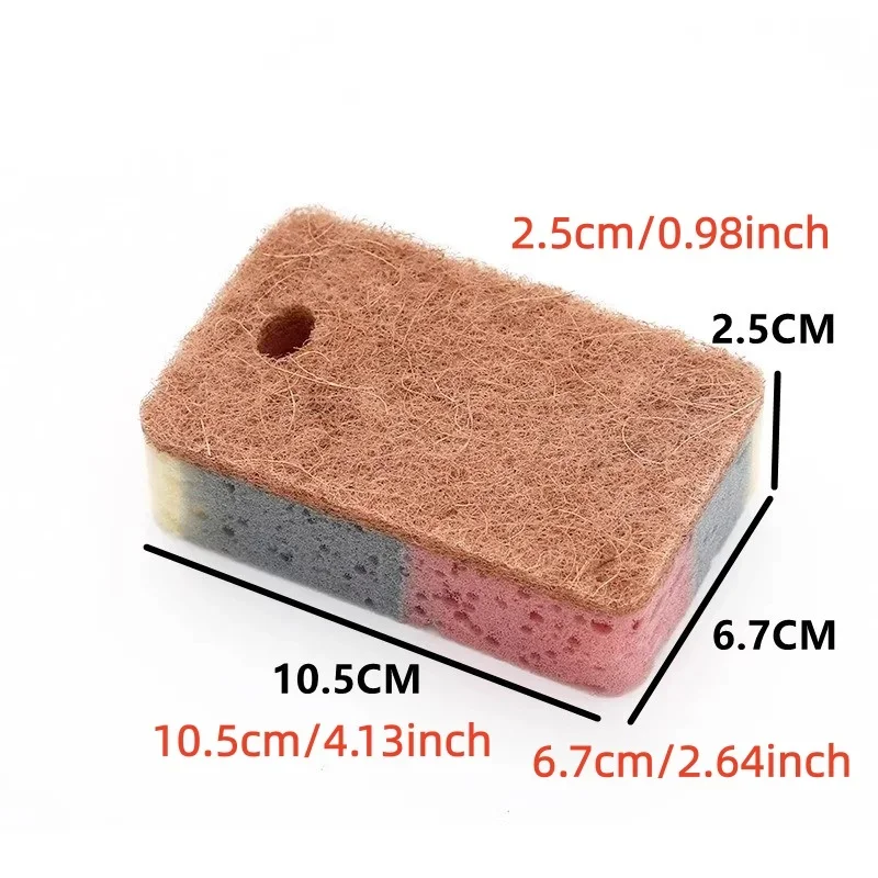 5pcs Kitchen Double-sided Cleaning Sponge, Dishwashing and Stain Removal Sponge, Wiping Cloth, Cleaning Tool