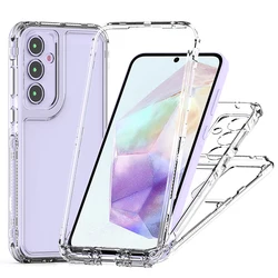 Enhanced Shockproof Transparent Phone Case with Dual-Layer Protection for A55 5G