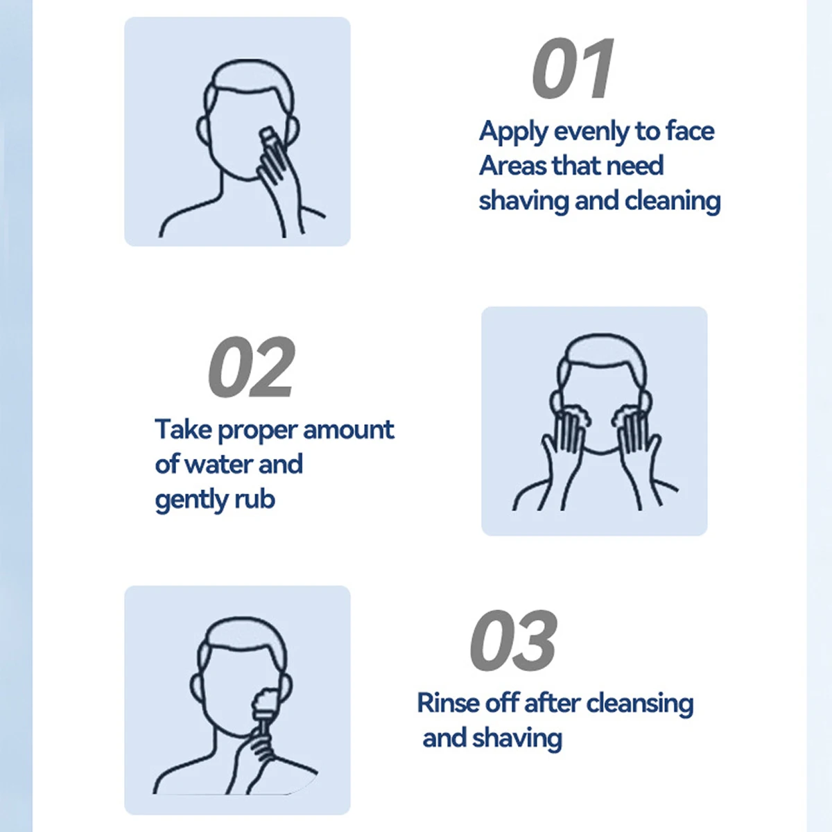 Delicata schiuma da barba da uomo, ricca e delicata, detergente da barba due in uno, crema da barba idratante 5