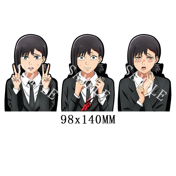 Chainsaw Man Higashiyama Kobeni Motion Car Sticker Anime Stickers Waterproof Decal for Refrigerator Laptop Suitcase Etc. Gift