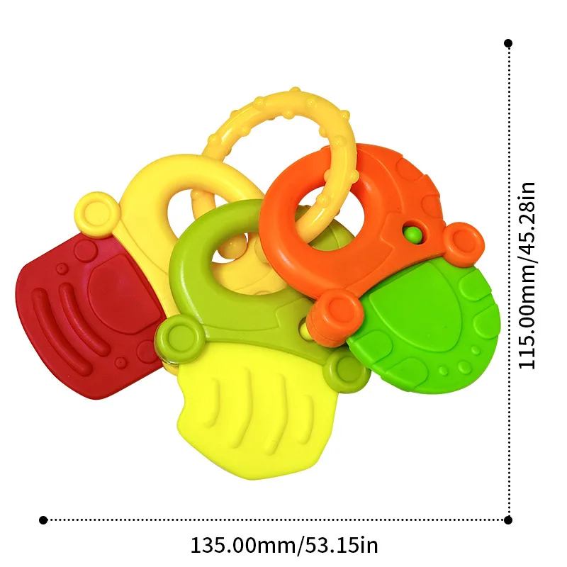 Baby Soft Rubber Rattle Fruit Style Teether Toy Newborn Food Grade Silicone Teethers Infant Training Bed Toy Kids Chewing Toys 2