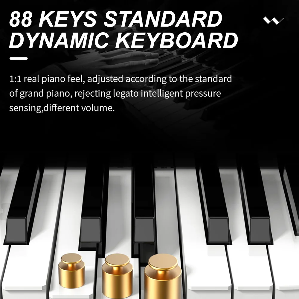 88Key Folding Electric Piano Multifunctional Portable Double Keyboard Electronic Keyboard BT Connect 129Tones Handbag with Pedal