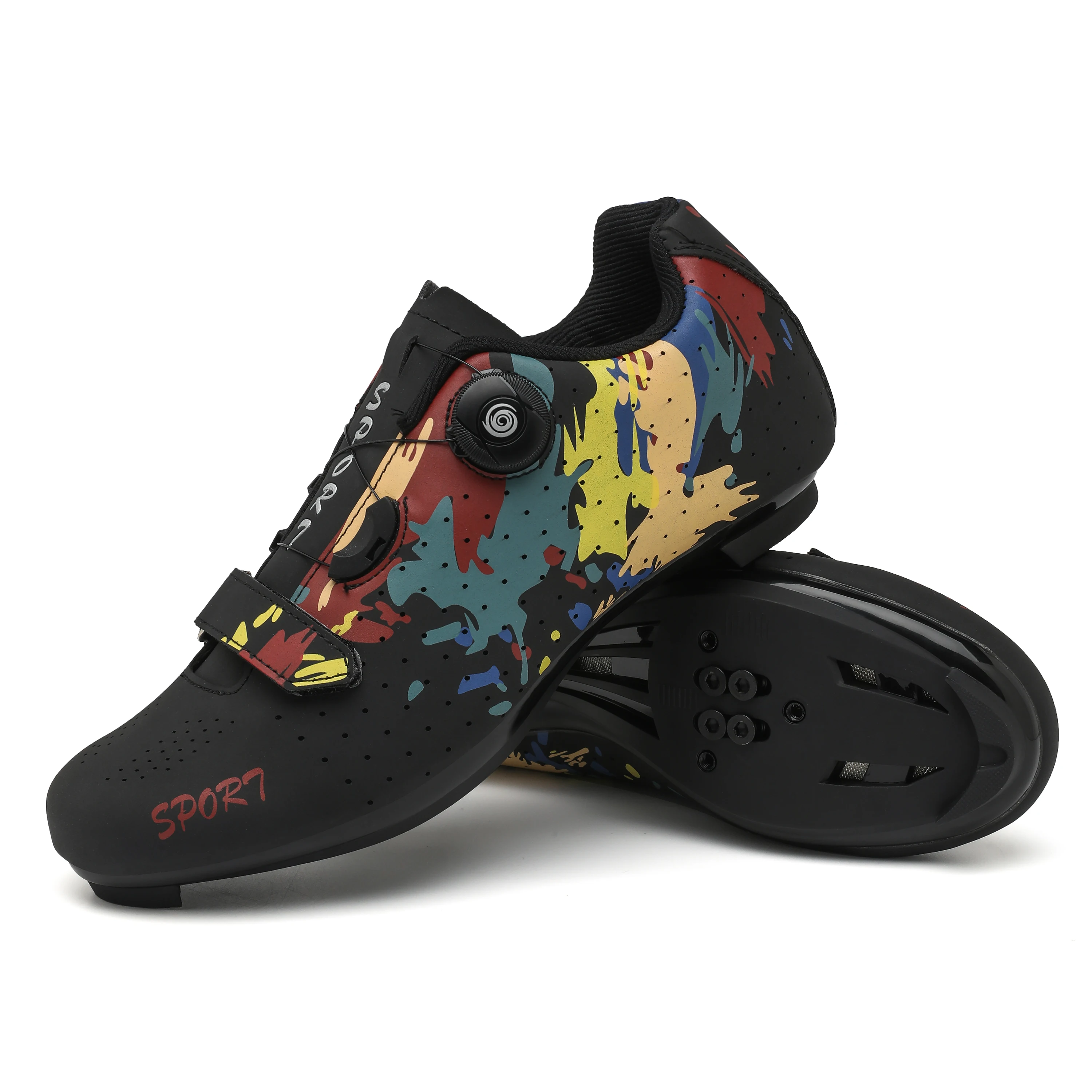 Men's SPD Cycling Shoes, Outdoor Sport No-Lock Non-Slip Breathable Mountain Bike Shoe