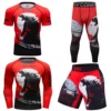 Cody Lundin Men's Red Gym Fitness Sports Suit jiu jitsu Bjj Rashguard Sublimation Boxing No Gi Trainning Sets Fighting Wear 2