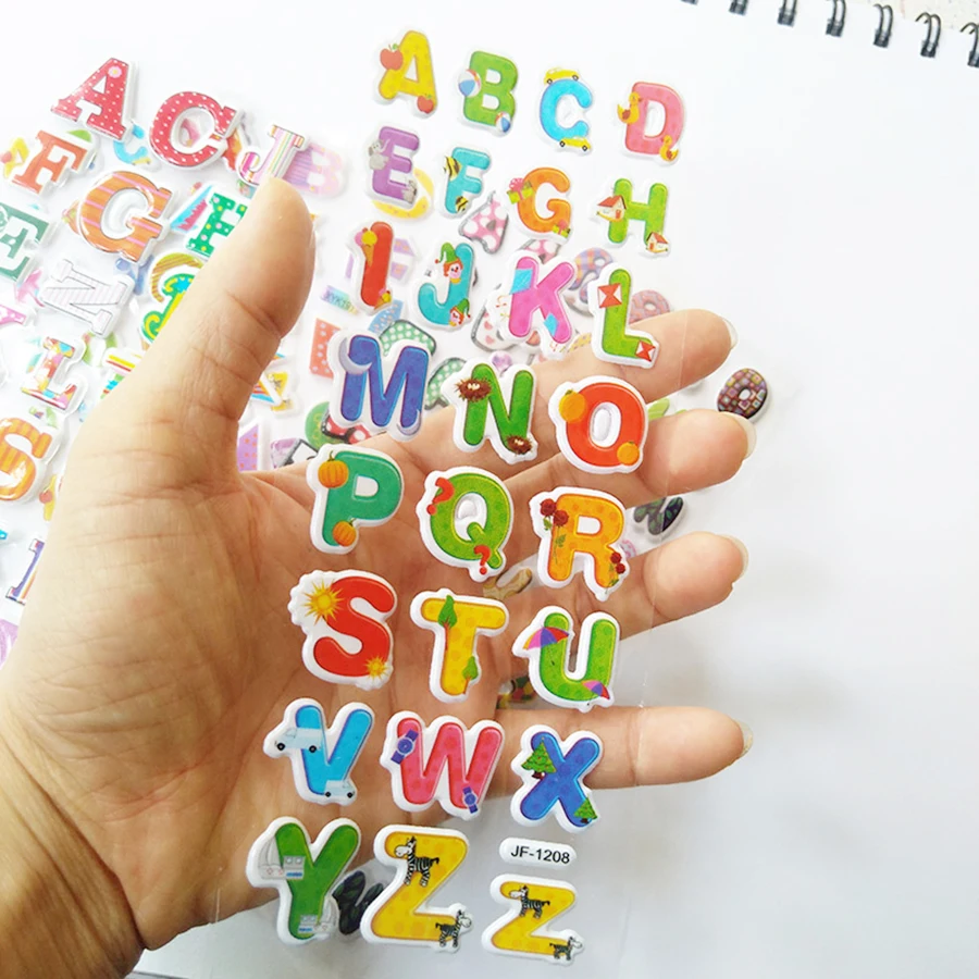 Cartoon Letter Design Bubble Stickers - Self-Adhesive Decorative Set