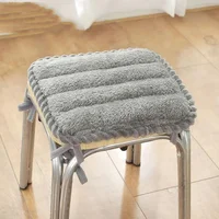 Plush Office Chair Seat Cushion Home Decoration Dining Chair Mat Anti-Slip Cushion With String Square Student Stools Pads 1