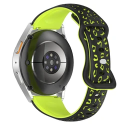 Two - Tone 3D Carved Flower Silicone Sport Strap - Soft and Stylish Design - 22mm (Black Green)