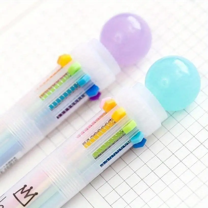 3 Pcs Random Novelty 10 Color Ballpoint Pen Ballpen For Kids Child Student Office Supply Student Supplies And Office Supplies