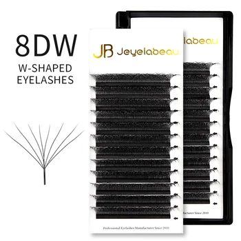 JB Jeyelabeau 7D 8D W Clover Eyelash Extension Natural Soft Individual False Lash Extension Automatic Flowering W Shaped  lashe 1