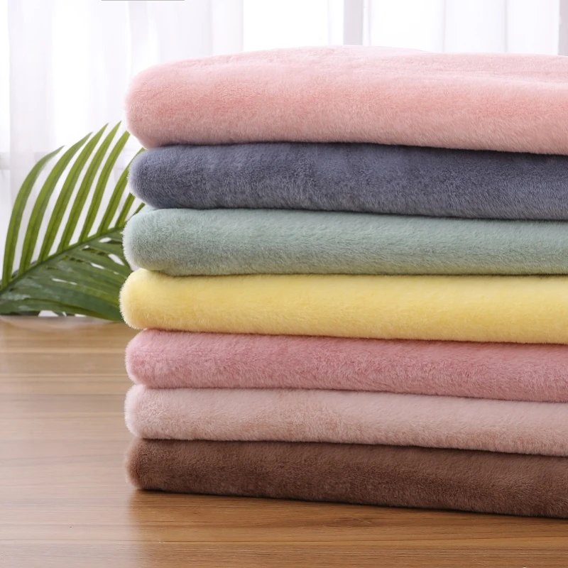 

Imitation Rex Rabbit Hair Plush Fabric Fashion Clothing Handmade Diy Wholesale Cloth by the Meter Material for Sewing