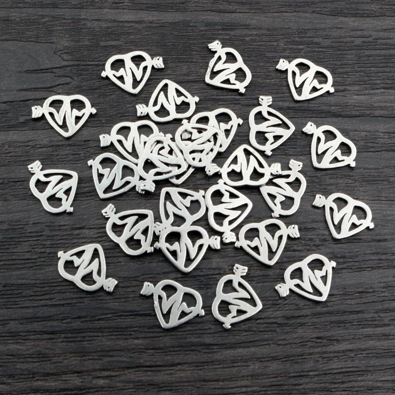30pcs 9x13mm Keine Verblassen 316 Edelstahl Pfeil Herz Charms Anhänger für DIY Halskette Armband Handwerk schmuck, Die Entdeckungen