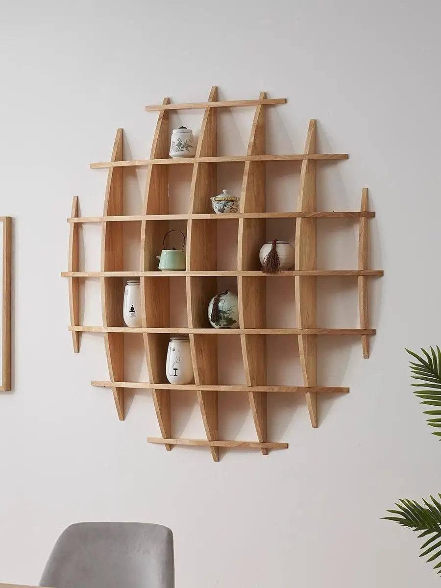  Wood Tea Set Cup Holder Wall Mounted Display elf Multi-Tiered Storage Ra for Tea Room id Organizer