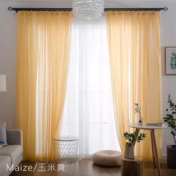 Sheer Curtains Window Curtains Decor Curtains White Sheer Yarn Tulle Orange Green Curtains for Room Divider Decor Children Wedding Ceiling Drapes WP184B