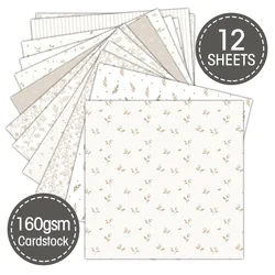 12 - Piece Set of Light - Toned Decorative Craft Papers for DIY Projects and Handmade Gifts (12pcs)