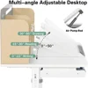 39in Wide Adjustable Height Kids Desk with Tilting Desktop, Steel Frame, Drawer, and Bookshelf Hutch, Study Child Table 4