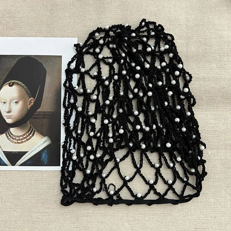 小物 NAHYAT SNOOD MTLEE 2-Piece Crochet Hair Net Snoods for Women with Pearl
