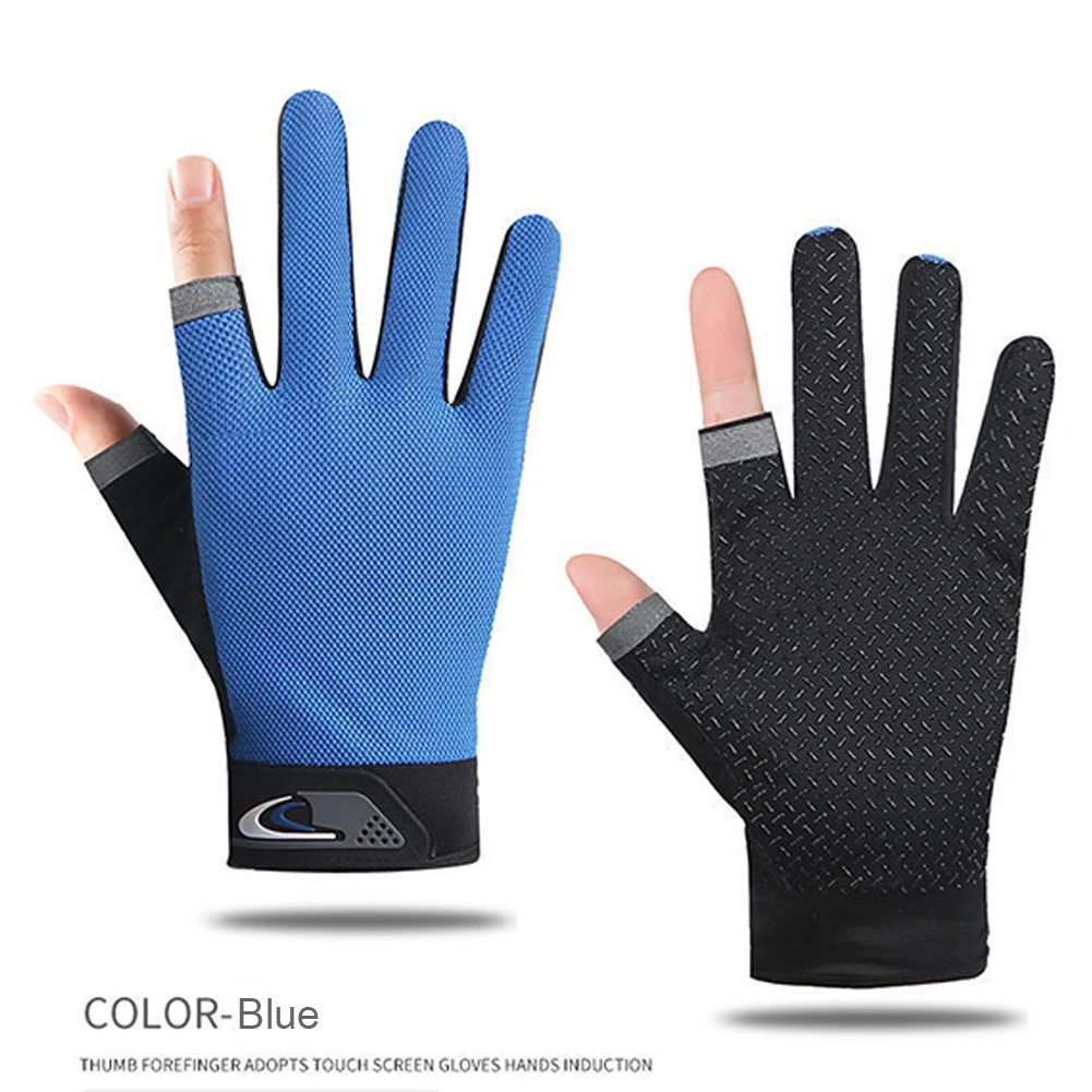 Winter Fishing Gloves 2 Cut Fingers Sport Cycling Mitten Breathable Antiskid Fishing Wear 1 Pair fishing gloves