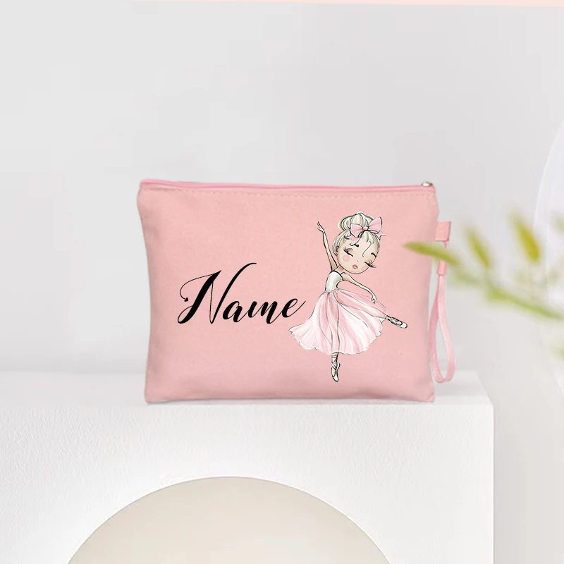 Personalized Ballet Girl Name Makeup Bags Pink Custom Name Women's Cosmetic Bag Kits School Supplies Pencil Pouchs Teacher Gifts 10 S07cdbf1617bd4a0889b81a8afc005455k