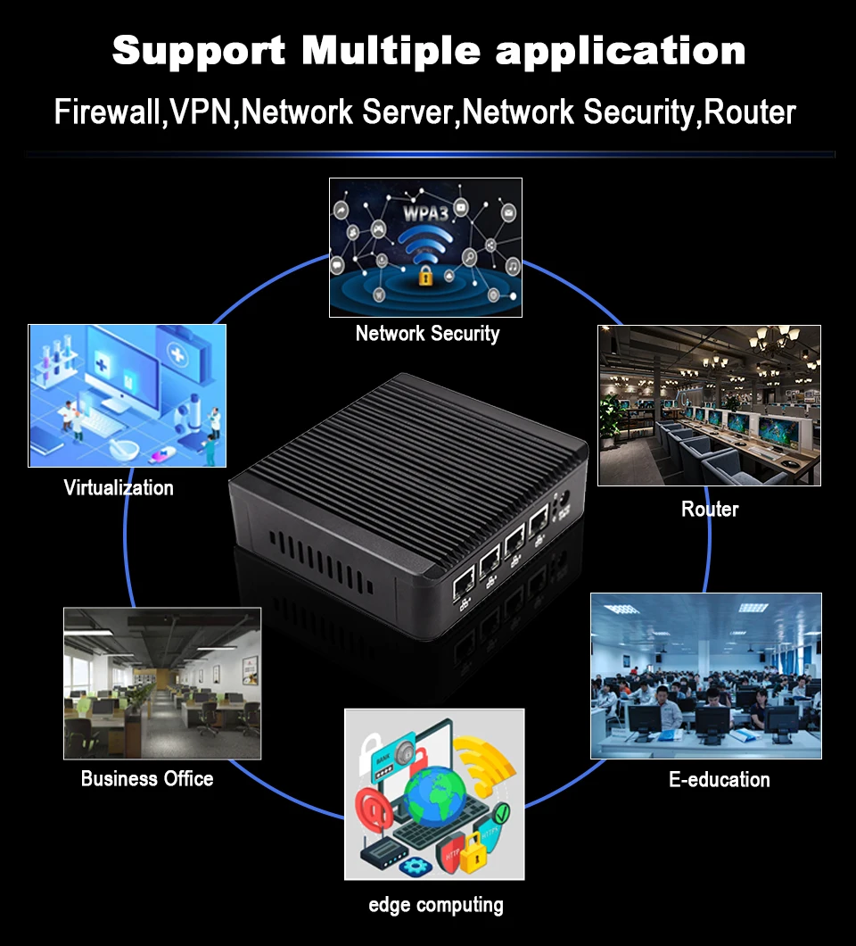 Yanling J4125 Quad Core Fanless Mini PC with 4 Intel I226 2.5G Lan Ports - Compact Firewall Router Appliance Description Image.This Product Can Be Found With The Tag Names Barebone Mini PC, Computer Office, Mini pc