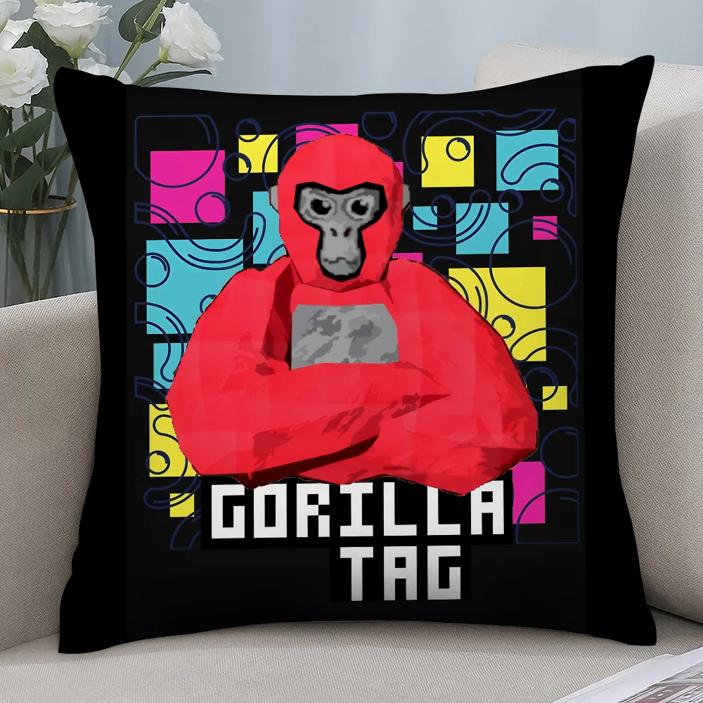 G-Gorilla Tag Plush Decorative Pillow Cover - Double-Sided Sofa Cushion Case