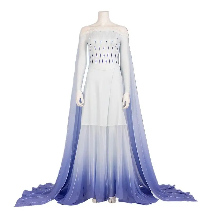 

Elsa Dress Princess Cosplay Costume Women Adult Halloween Carnival Party For Girls Long Cloak Fancy Suits