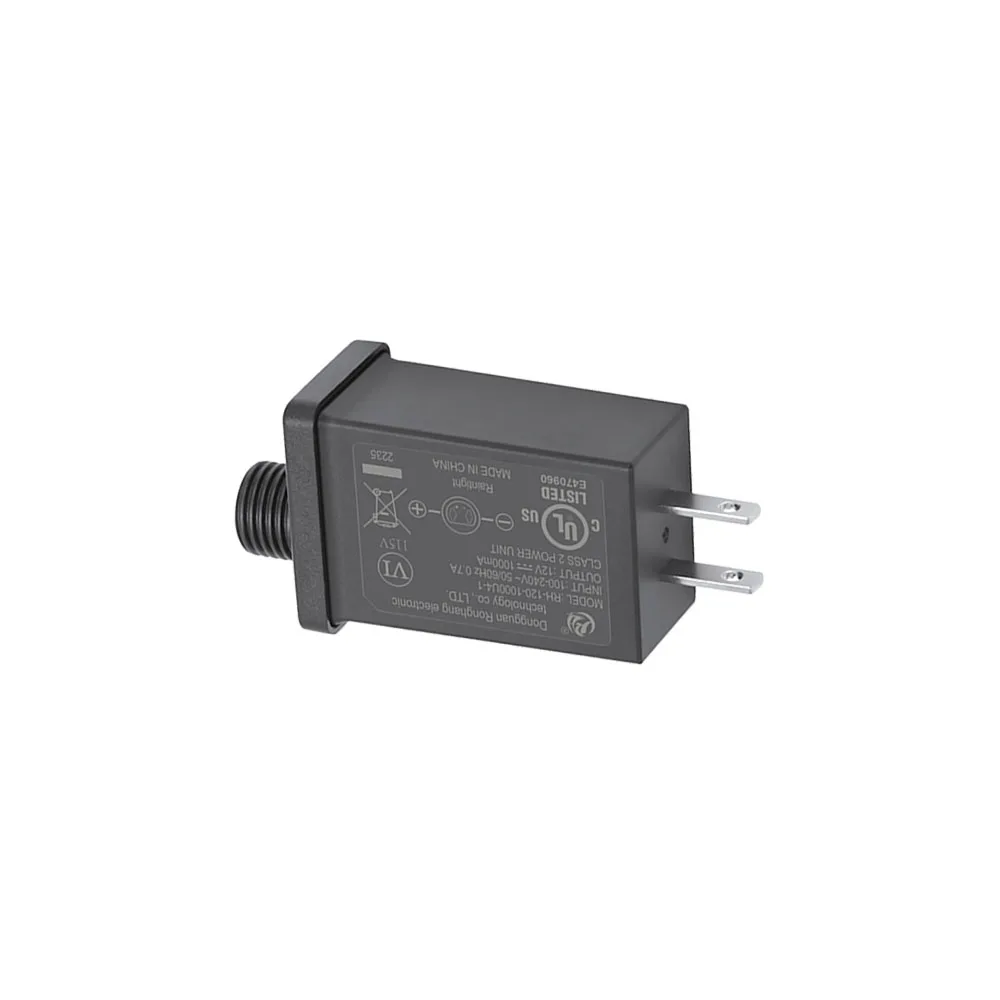 12V 1A 출력 클래스 2 전원 공급 장치 변환기 IP44 방수 변압기 LED 어댑터 미국 플러그 교체 야드 풍선 어댑터
