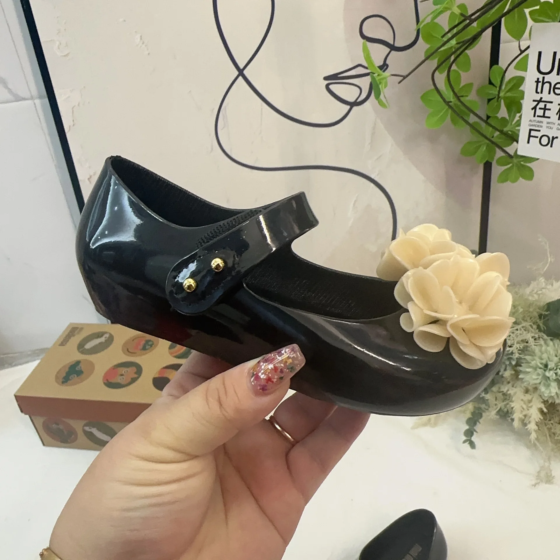 Mini Melissa 2024 New Girl Fashion Fabric Bowknot Jelly Shoes Children Summer Sandals Kids Soft Soled Princess Beach Shoes 3
