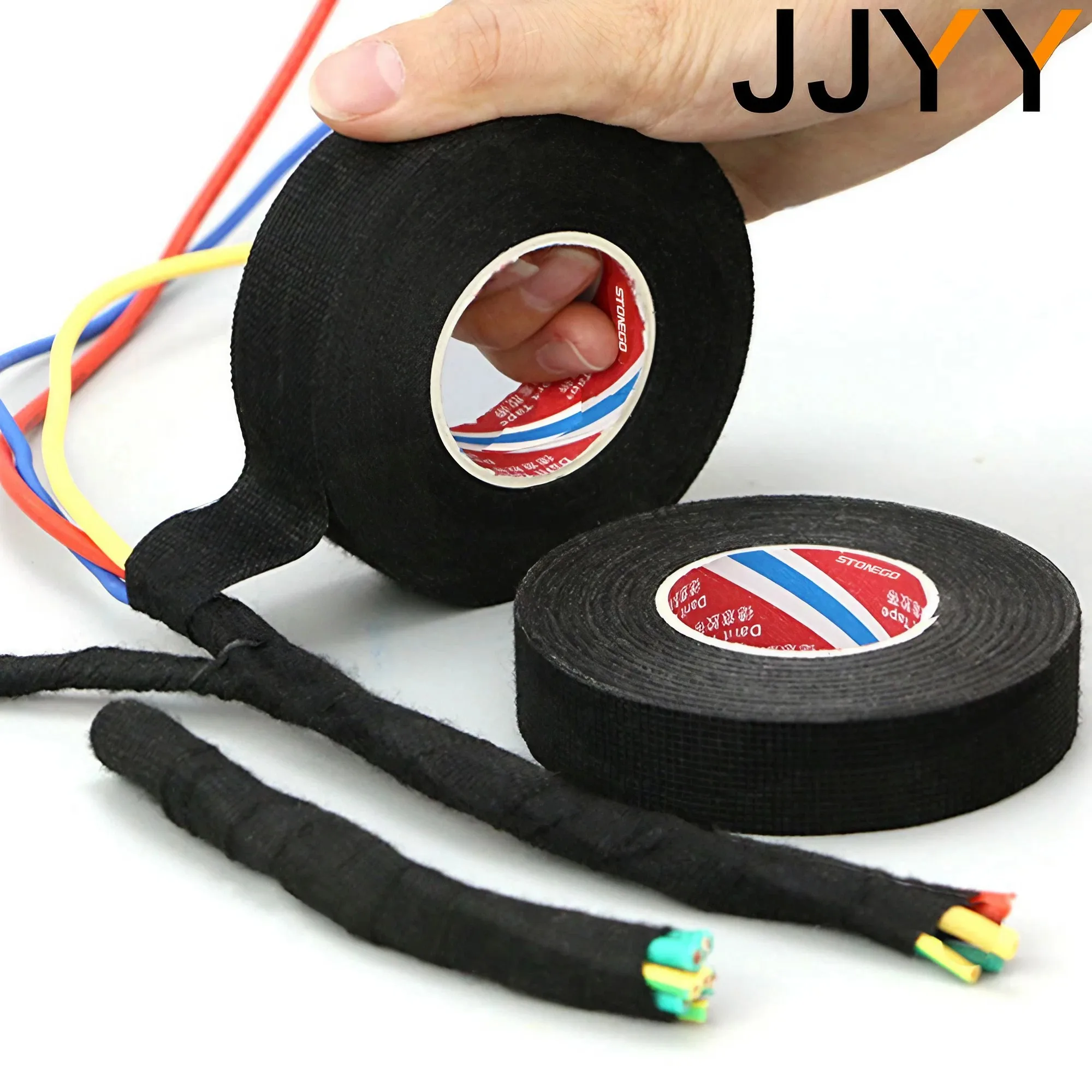 JJYY 폭 자동차 케이블 테이프 하네스 배선 직기 전기 열 테이프 용 내열성 접착 천 패브릭 테이프