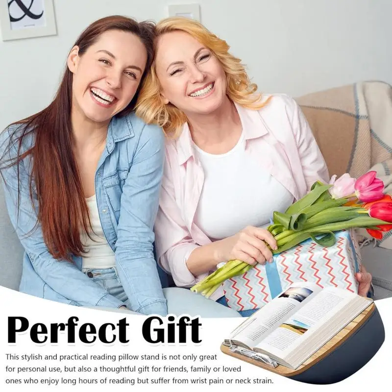 Reading Pillow Stand Soft Foam Beanbag Reading Book Pillow Adjustable Viewing Angle Laptops Tablets Stand Cushion 4