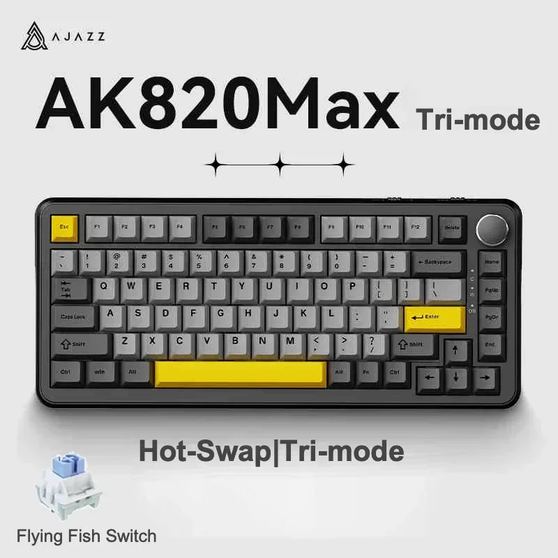メカニカルキーボードrgb AJAZZ-AK820 max,82キー,ホットスワップ可能