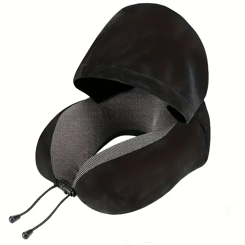 Cozy U-Shaped Travel Neck Pillow with Hat - Soft, Comfortable, and Easy to Carry for Any Journey