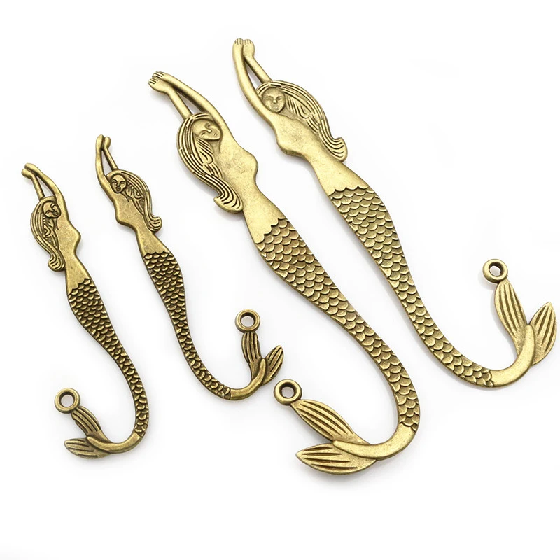 2-5 Stück Vintage Meerjungfrau Charms Bronze überzog Zink legierung Anhänger Anhänger für Lesezeichen Halskette Metall DIY Schmuck Zubehör