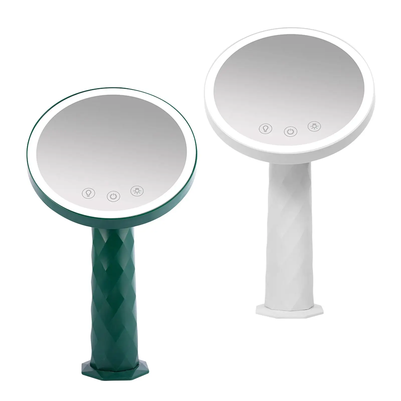 Travel Makeup Mirror Tabletop Lamp Stable Base Lighted Beauty Mirror for Bathroom Hotel Dressing Table Girl Gift Bedroom