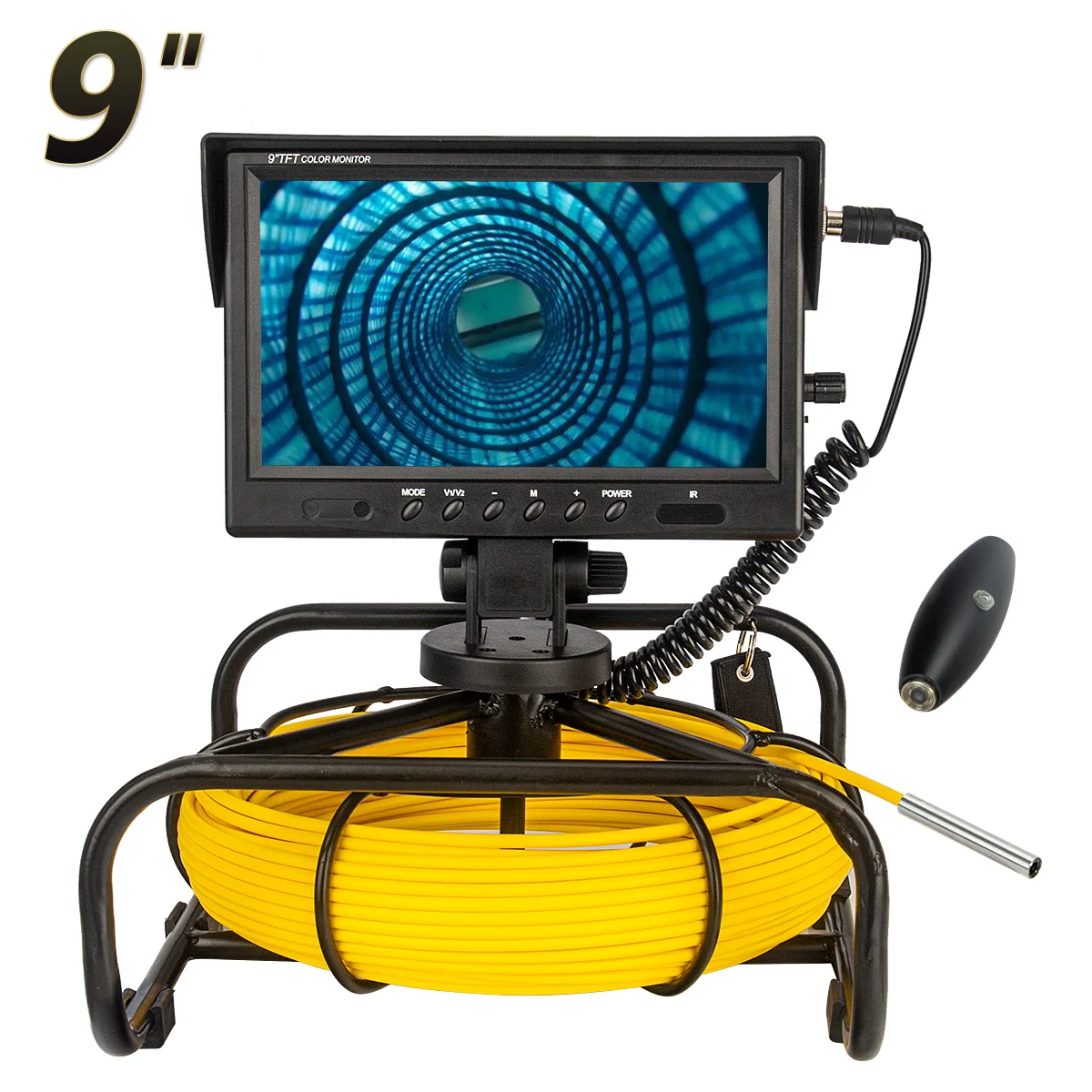 Pipe Inspection Camera 9inch HD1080P Monitor 32X Image Enlarger , SYANSPAN Sewer  8GB DVR Drain Industrial Endoscope IP68waterpr industrial endoscope camera monitor inspection cameras pipe sewer drain