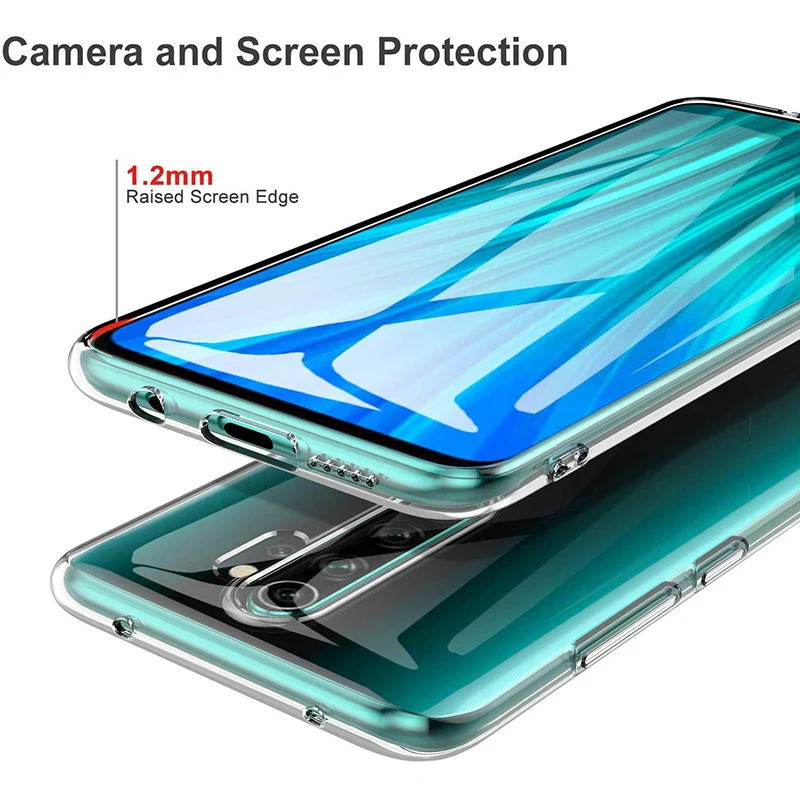 Transparent Shockproof Soft Silicone Phone Case with Clear Back Cover