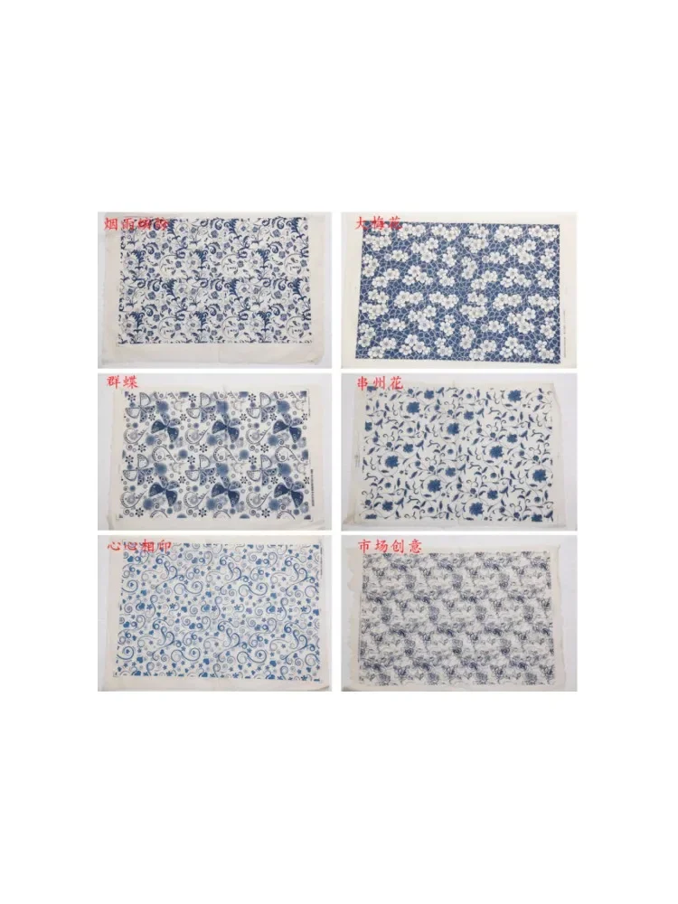 Pottery Ceramic Glaze Blue and White Decals High Temperature Transfer Paper DIY Painted Pottery Tools