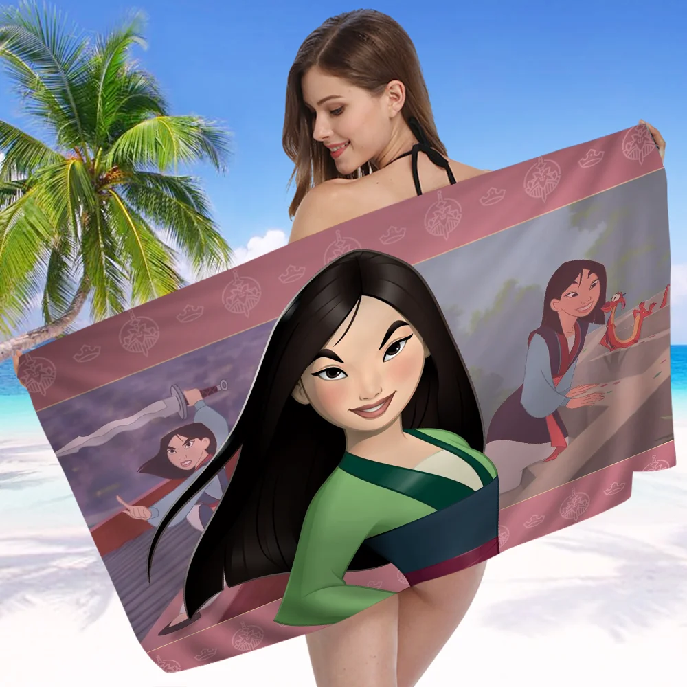 Princess M-mulan Beach Towel Cartoon Cute Summer Kids Large Bath Pool Beach Towel Microfiber Absorbent For Swimming Travel 5